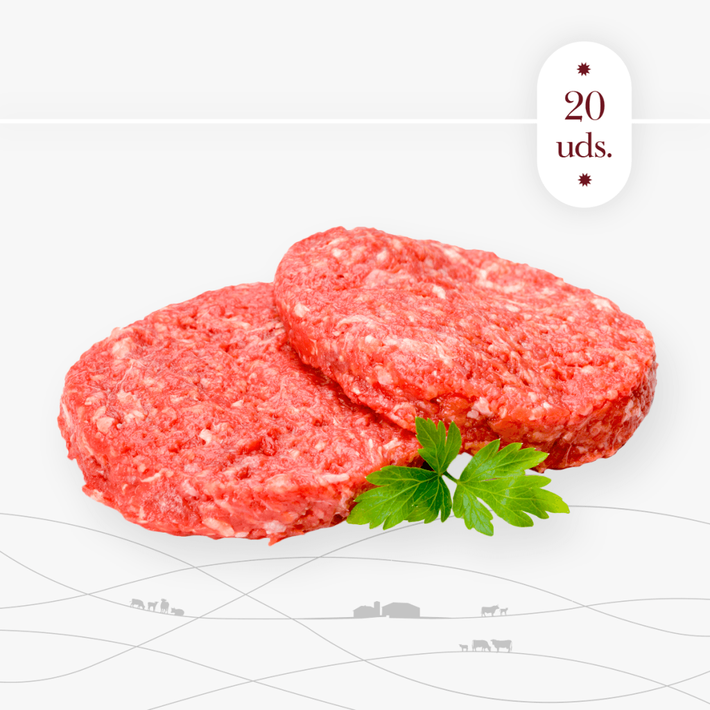 Hamburguesas de carne sin aditivos. Añojo madurado en cámara